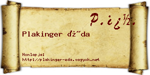 Plakinger Éda névjegykártya